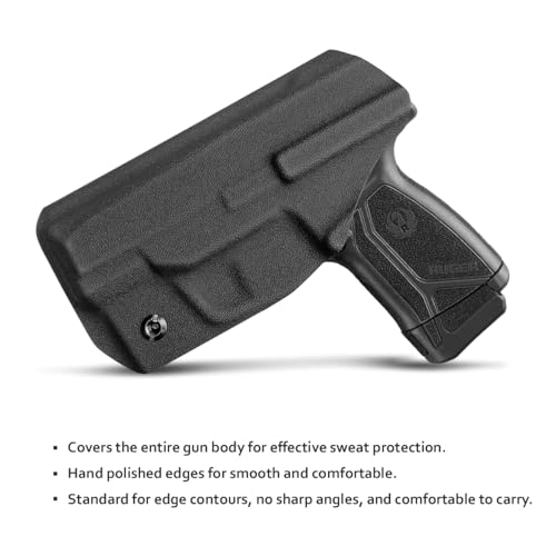 POLE.CRAFT Ruger Max-9 Holster IWB Kydex for Ruger Max-9 Barrel 3.20'' Gun Pocket Pouch - Inside Waistband Concealed Carry - Adj. Cant Retention - Cover Mag-Button - No Wear - No Jitter