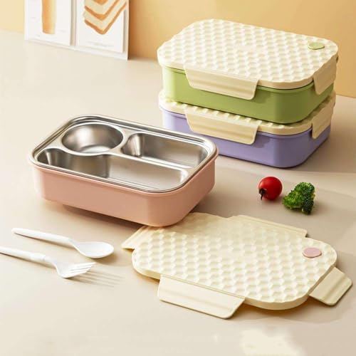Image of Aroma Insulated Stainless Steel Lunch Box with Clip Lock Lid, Airtight, Leak-Proof, Lightweight, 650 ml, for Office, School, Picnic and Travelling