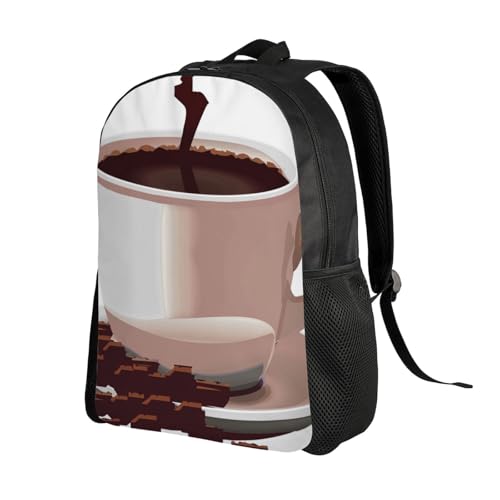 Sac à dos ordinateur portable 15 pouces anti-choc imprimé café - 2