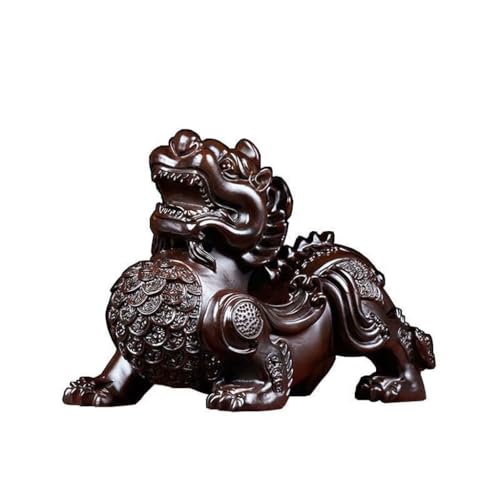 GFHTRELY Decoración de escritorio de madera tallada de valiente, adornos de madera maciza, hogar, oficina, puerta de entrada, manualidades, decoración de escritorio (15.75 pulgadas)