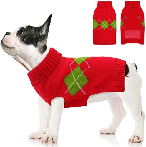 Winter Dog Sweater Warm Puppy Clothes, Warm Knitwear Boys Girls Puppy Cat Sweatshirt Coat Apparel, Pet Jumper Soft Winter Clothes for Puppy Small Medium Dogs Cats, Yellow S