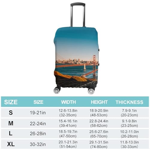 San Francisco Luggage Cover Protector - Travel Suitcase Sleeve with Dual-Sided Prints, Universal Fit 18-32 Inch, Washable Anti-Scratch Travel Baggage Cover XL2