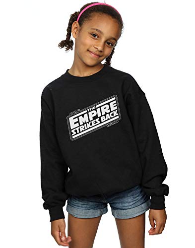 Absolute Cult Star Wars Girls The Empire Strikes Back Logo Sweatshirt Black 5-6 Years
