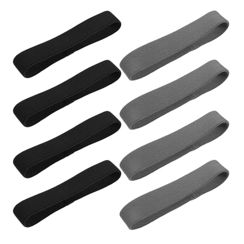 ELAYARD 8 Correas Elásticas para Caja Bento Bandas de Repuesto Ajustables 25X300Mm y 32X340Mm Color Negro y Gris Sujeción Segura para Loncheras en Viajes Escuela y Oficina
