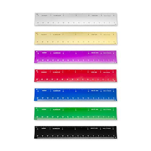 Image of Alumicolor 6-inch Aluminum Engineer Hollow Scale for School, Office, Art and Drafting, 6IN, Red