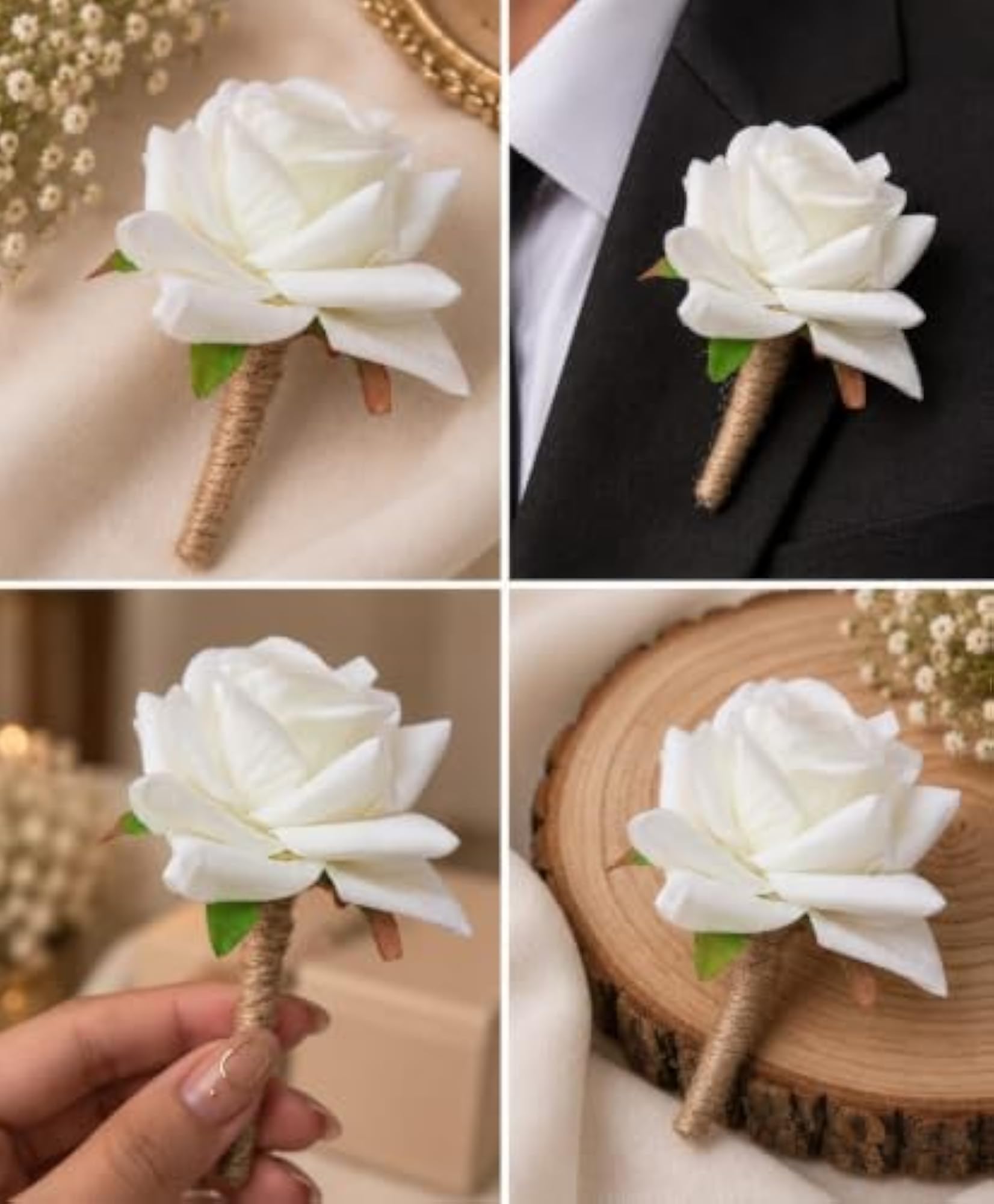 Snow Rose Brooch, Elegant Floral Pin
