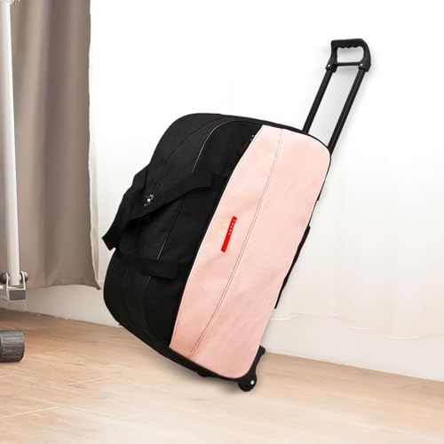Wheeled Duffle Bag Foldable Garment Bag for Traveling Sports Business Trip Beach, Pink2