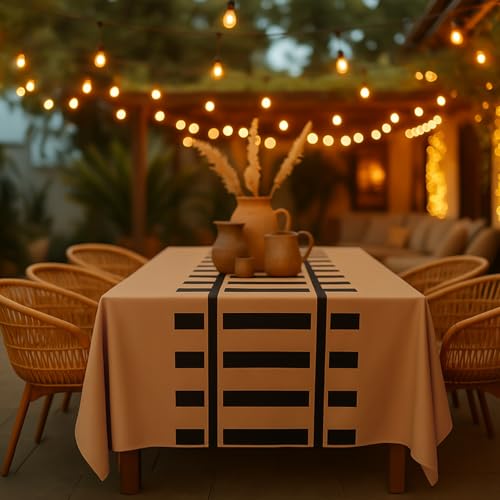 Image of Teenyyou 3 Pcs Train Party Decorations Railroad Track Tablecloths Express Train Birthday Party Supplies 54 x 108 Inch Plastic Table Covers for Railroad Track Western (Khaki)
