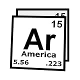 GRITKULTURE Second Amendment Rights AR Periodic Table Element NRA 3-inch Decal Graphic Sticker 2 Pack– American Flag Vinyl Decal for Laptop, Cars, Trucks. (Black)