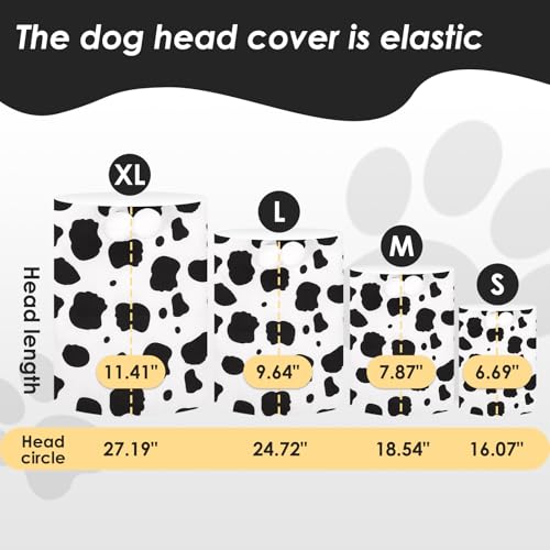 Image of SAWMONG Dog Calming Hoodie with Ear Covers for Noise, Fireworks & Anxiety Relief, No Shake Ear Wraps, Dog Ear Muffs & Protector, Pet Grooming and Force Drying, Cow, Medium