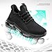 Men's Air Cushion Running Shoes Breathable Tennis Fashion Sneakers Non Slip Workout Casual Sport Gym Training Soft Sole Walking Shoes All Black