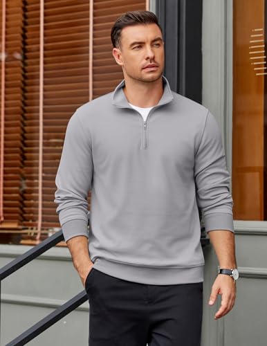 Pull fermeture éclair homme col montant polo affaires chic - 4