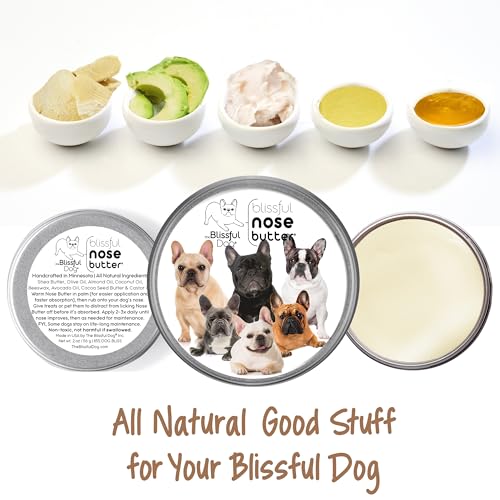 Image of The Blissful Dog French Bulldog Nose Butter, Versatile Dog Nose Balm for Dry Nose, Handcrafted Nose Moisturizer, Easy-to-Apply Dog Essentials, Unscented, 16 oz.