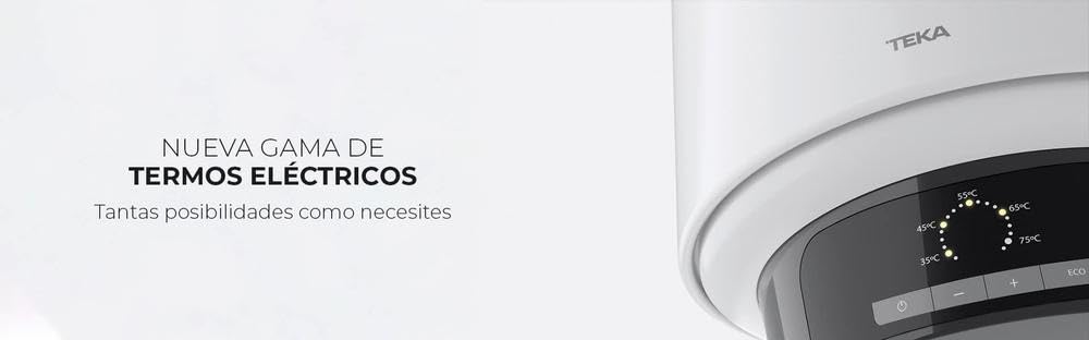 Teka EWH50D Slim - Termo Eléctrico de 47 L, con Instalación Vertical/Horizontal, Tarjeta Smart Control, con Termómetro y Válvula de Seguridad, Color Blanco
