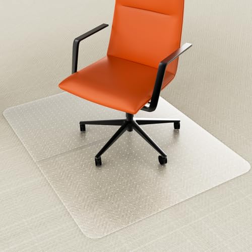 Office Chair Mat for Carpet, 36'x48' Heavy Duty PVC Floor Protector, Non-Slip Clear Computer Desk Mat for Low-Pile & Flat Carpets, Rolling Chair Mat for Home Office & Gaming