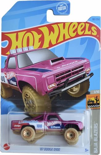 Hot Wheels 87 Dodge D100 miniature Baja Blazers rose 181/250