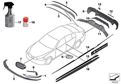 BMW Genuine M Performance Rear Diffuser Black Matt 51192412406 