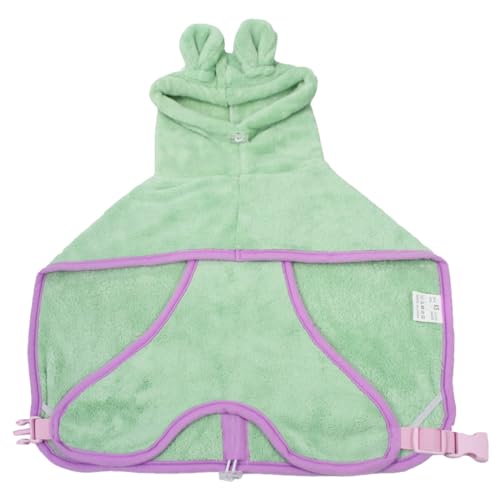 DOTEYAYP Dog Drying Coat with Hood, Adjustable Soft Wrap Bathrobe with Buckle, Super Absorbent Fast Drying Tower for Small, Medium, Large Dog Cats (Large, Green)