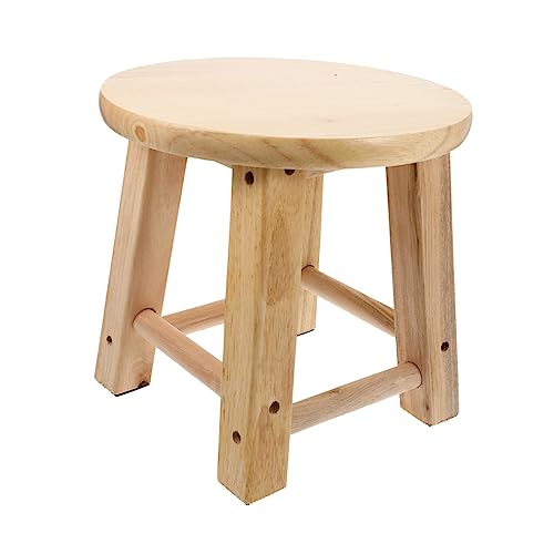 Garneck 25x25cm Mini Wooden Stool for Bathroom Squatting Toilet Stool Anti-Slip Footstool