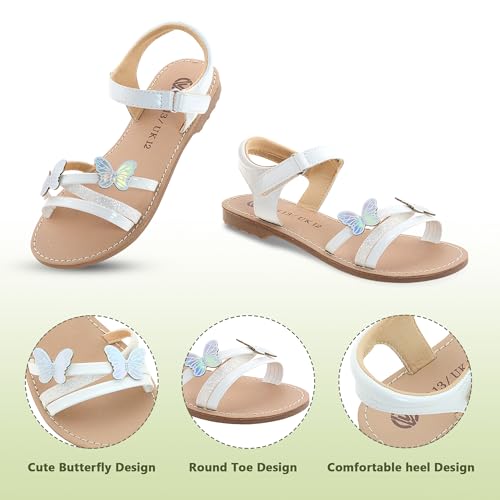 FLYFUPPY Girls Sandals Kids Strap Flat Sandals Open Toe Summer butterfly Casual Sandals3