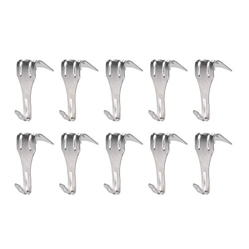 Image of uxcell Solid Picture Hooks Hangers Rail Hanging Hook Galvanized Finish 54mmx29mm Sliver 10pcs