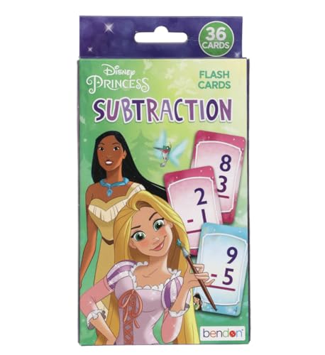 Princess Subtraction Flash Cards for Preschoolers -36 Count