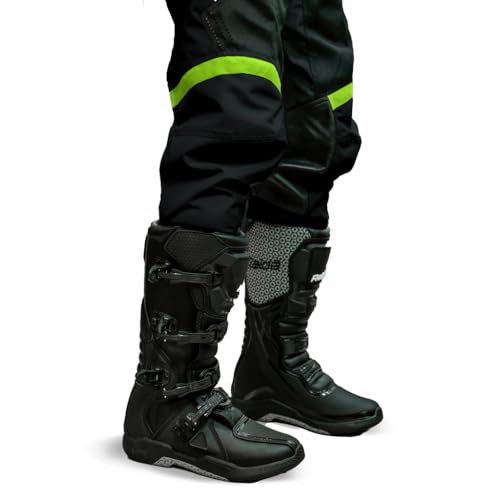Image of Raida Trailcraft Off-Road Pants | MX & Trail Ride | Lightweight | Abrasion-resitant Fabric | Heat Sheild Panel | (in, Alpha, 4XL, Black /Hiviz)
