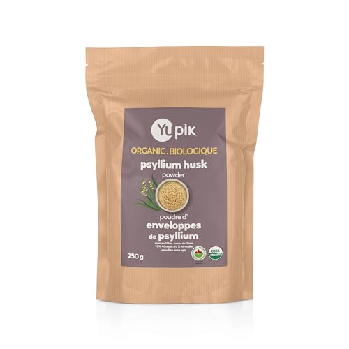 Yupik Organic Psyllium Husk Powder 8.8 Oz, 95% Purity, USDA Certified, Non-GMO, Vegan, Gluten-Free, Unflavored, Plant-Based, Coarse Milled Husk, Source of Fiber for Baking & Digestive Health