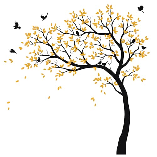 Vinilo decorativo grande árbol con pájaros removible