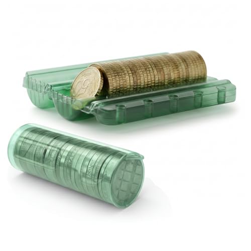 Blister Monedas - Pack 100 Blister Monedas 50 Centimos Homologado - Contador/Clasificador de Monedas - Organizador Monedas - Cartuchos Porta Monedas - (40 Monedas por Blister - Capacidad 2000 Euros)