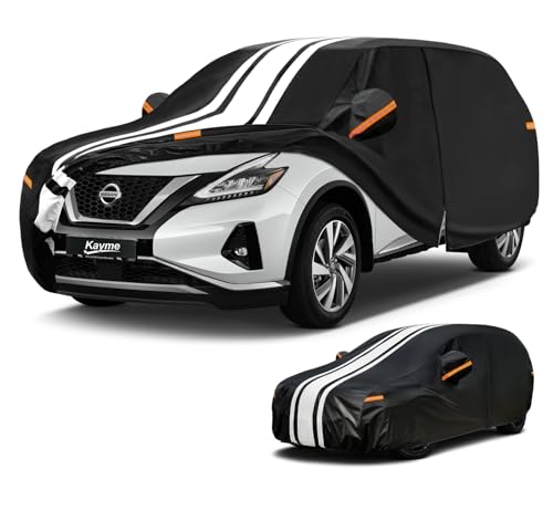 Image of Kayme Heavy Duty Car Cover Custom Fit for Nissan Murano (2002-2026) | Waterproof All Weather for Automobiles, Gift with Tape /Towel /Bag, Outdoor Full Exterior Cover Rain Snow Sun UV Protection.