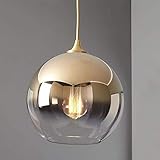  ZEELYDE Plafonnier,Lustre,Lustres Ronds à LED, décoration d\'éclairage en métal doré en Verre Moderne Petit Lustre plafonniers Simple Mode allée café Magasin de vêtements Mini Suspension