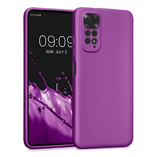 kwmobile Handyhülle für Xiaomi Redmi Note 11 / Note 11S Hülle - weiche Silikon Case metallisch schimmernd - Schutzhülle Cover - Metallic Violett