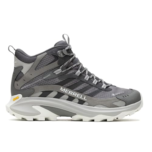 Image of Merrell Moab Speed 2 Mid GTX Shoes for Men - Gore-TEX Technology - Mesh Lining and Upper Asphalt 12.5 M