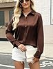 Zeagoo Silk Tops for Women Satin Button Up Blouses... #1