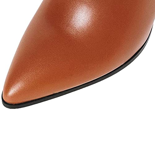 COLETER Women's Knee High Boots Pointy Toe Tall Boots Side-Zip High Heels Dress Boots2