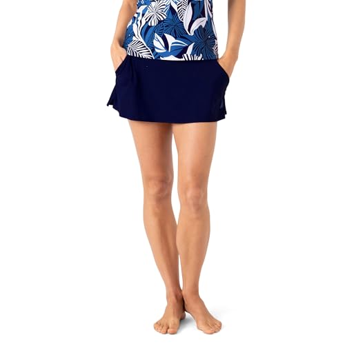 Image of Nautica Women's Swim Skirt - Quick-Dry, Swim Shorts, Tummy Control Skort, Pockets, Volley Shorts