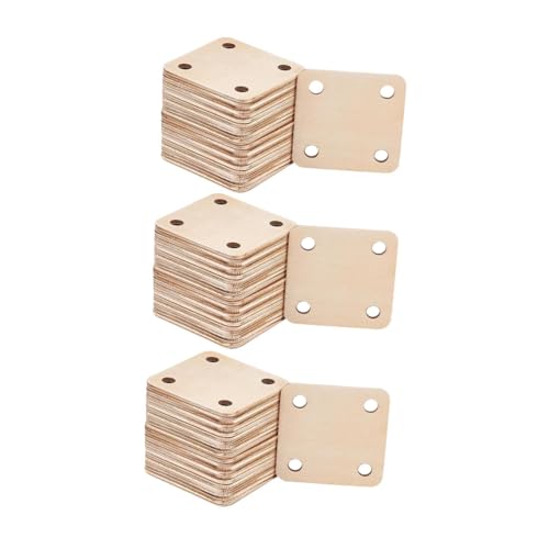 Fancyes Wooden Weaving Cards Set Tablet Weaving Cards 2x2 inch Handmade Wood Loom Cards 4 Holes for Gift DIY Tapestry Handcraft Tool, 36 Pieces