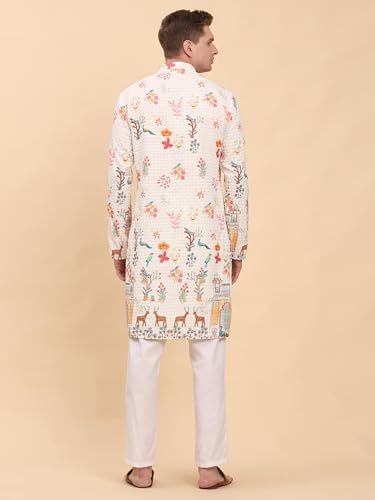 Mens Indian Traditional Cotton Kurta Sets, Men Kurta Set Indian Wedding Dress (A-125)4