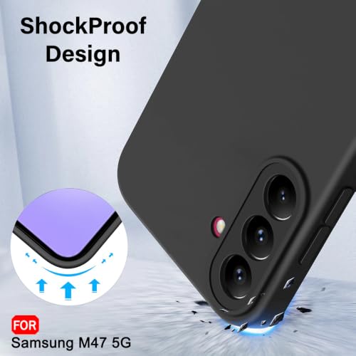 Image of TheGiftKart Liquid Silicon Back Cover Case for Samsung Galaxy M47 5G | Total Camera Protection | Micro-Fibre Lining Inside | Shockproof Back Cover Case for Samsung Galaxy M47 5G (Silicone, Black)