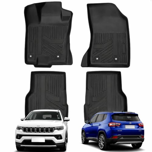 Tapete Bandeja Premium Para Jeep Compass 2017 Até 2025 - Com Bordas Elevadas P/Reter Liquidos