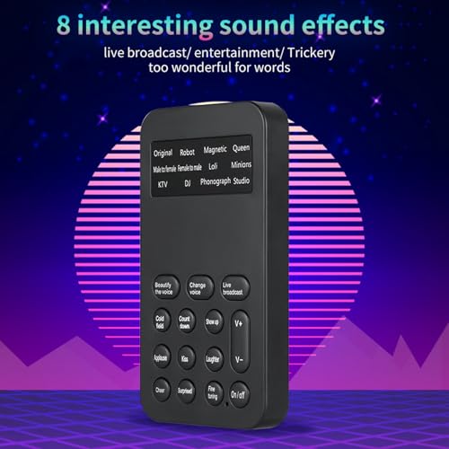 Changeur de voix portable avec 7 modulations et 8 effets sonores Jack 3.5mm - 3