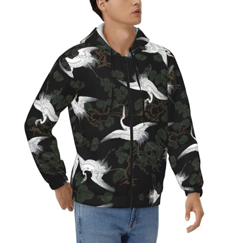 Sweat à capuche zippé homme grue japonaise : le confort contre le froid