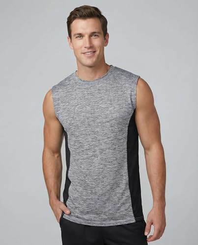 Image of Real Essentials: Men's Dry Fit Tank Tops Sleeveless Workout Shirts Moisture-Wicking Muscle Tank Gym Running (Big & Tall)