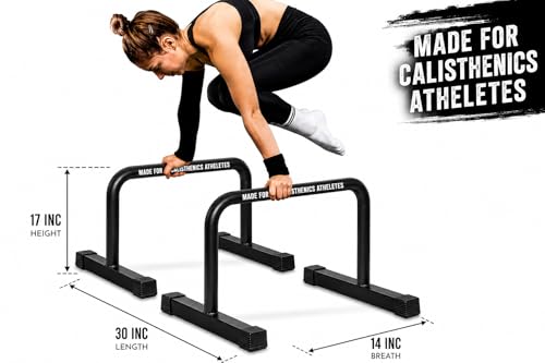 Image of CALISTHENICS PARALLETTES - BODYMECHANICS (15 INC - PRO MAX), Specially made for GYMS and Calisthenics parks (17 inc height)