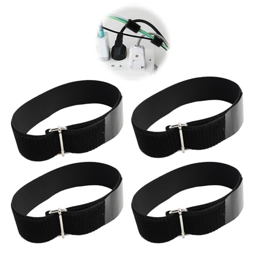 Fllyvly Cinghie Elastiche di Fissaggio, 4 Pezzi, Antiscivolo, Extra Largo, Extra Sicuro per Biciclette, Borse, Rimorchi, Cavi, Ecc., 50 cm, Nero