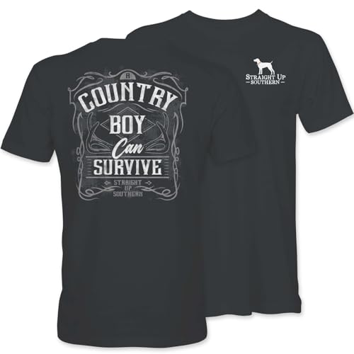 STRAIGHT UP - SOUTHERN - Mens T Shirt - Country Boy | Southern Casual Mens Graphic Tee |