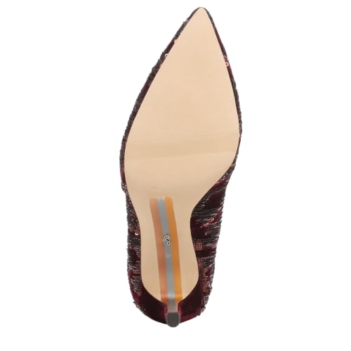 Image of Sam Edelman Women's Hazel Pump, Merlot Sequin, 8 Medium