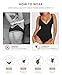 FeelinGirl Plus Size Bodysuits for Women Thong Shapewear Tummy Control Body Suits Deep V Neck Body Shaper, Black, 3XL