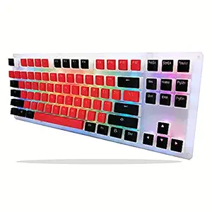 Womier/XVX K87 RGB Keyboard,TKL Mechanical Gaming Keyboard , Hot Swappable Keyboard with Red and Black Pudding keycap, for PC PS4 Xbox (Yellow Switch, 87 Keys)